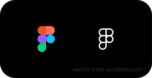 A normal and stylized Figma logo.